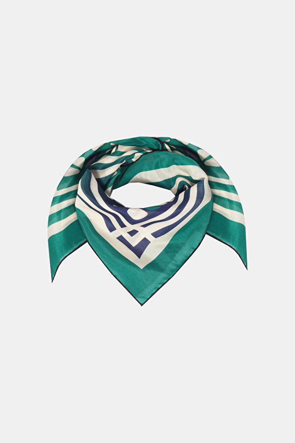 Çok Renkli Desenli Pamuk/İpek Bandana 2