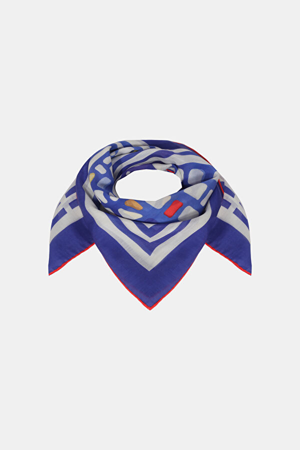 Çok Renkli Desenli Pamuk/İpek Bandana 2