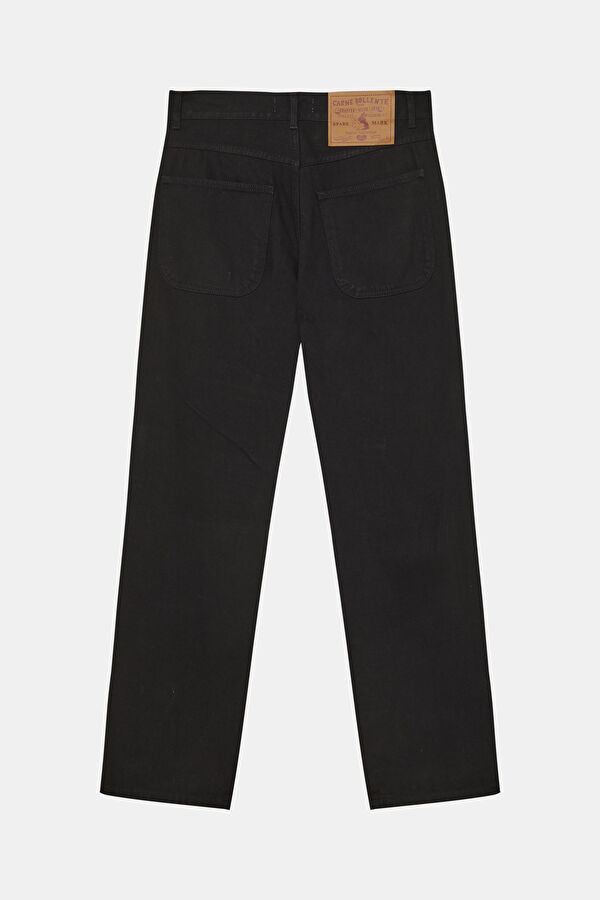 Relax Fit Black Wide Leg Organic Cotton Men's Trousers 5