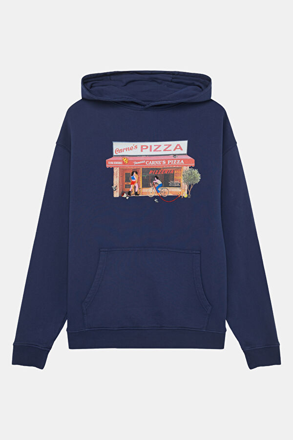 Blue Relax Fit Hoodie Sweatshirt