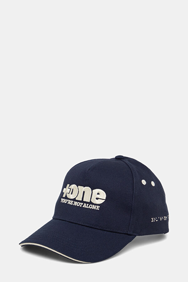 Navy Blue Embroidered Hat