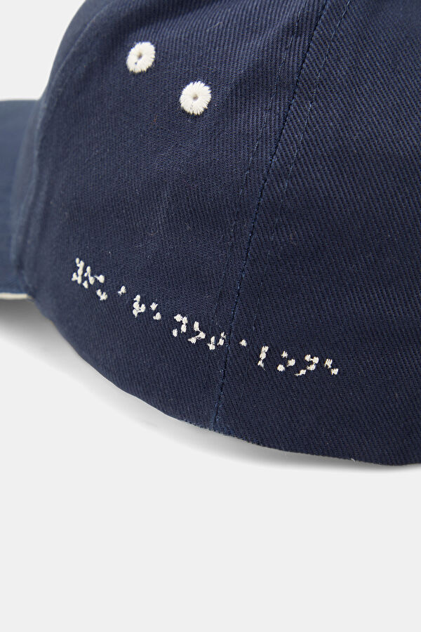 Navy Blue Embroidered Hat 4