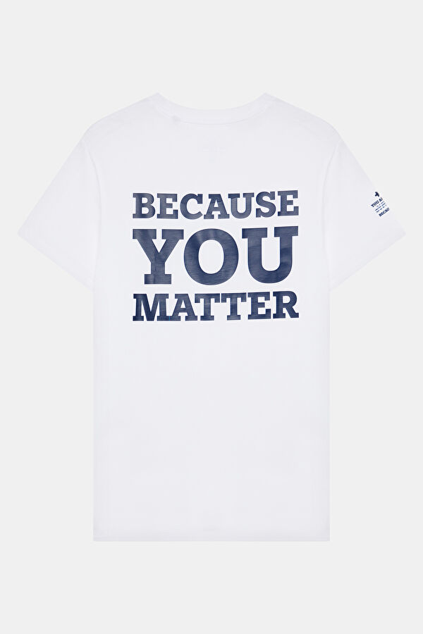 Relax Fit White Crew Neck Embroidered T-Shirt 2