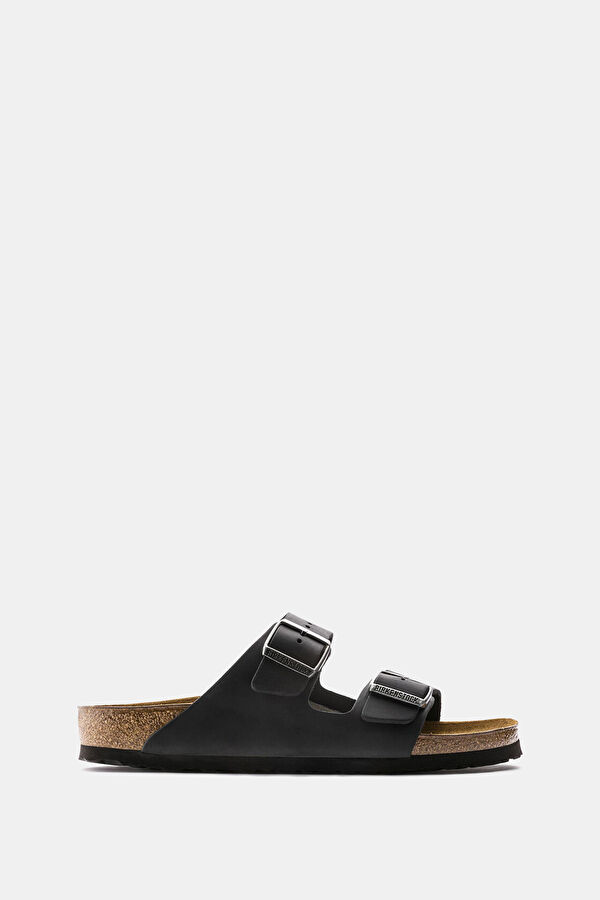 Arizona Leoi Black Leather Women's Slippers