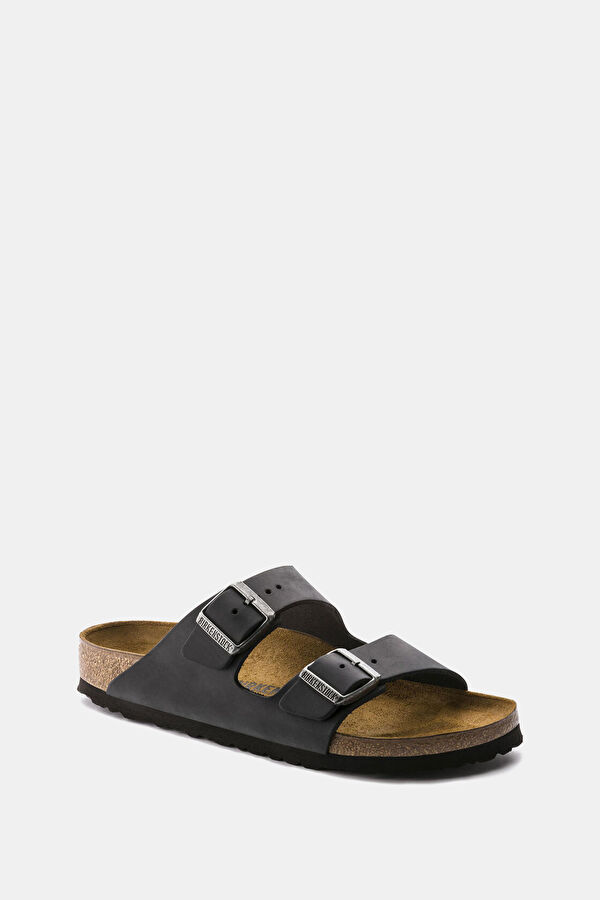 Arizona Leoi Black Leather Women's Slippers 2