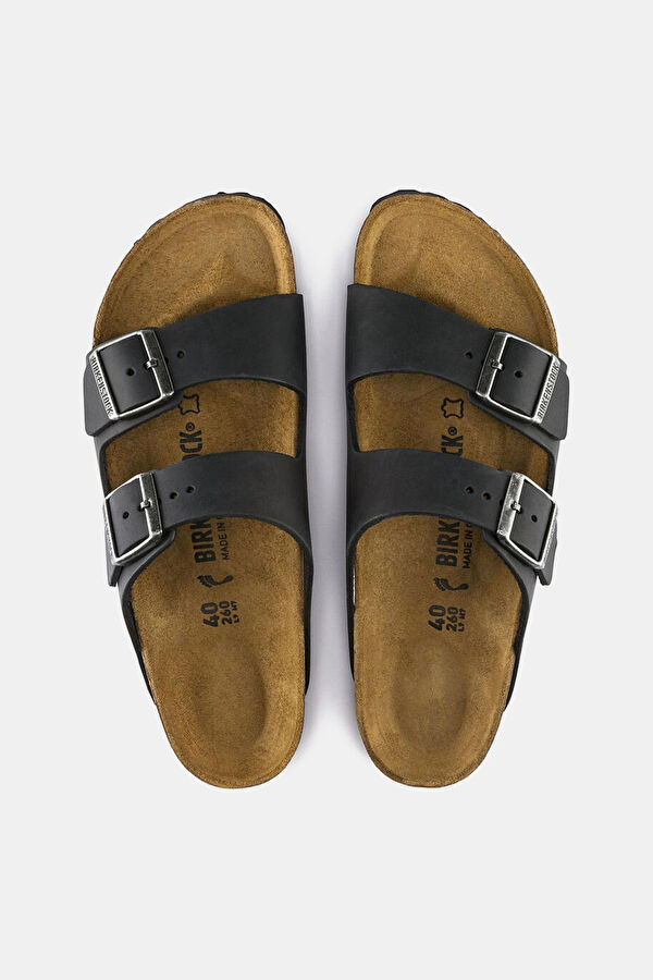 Arizona Leoi Black Leather Women's Slippers 4