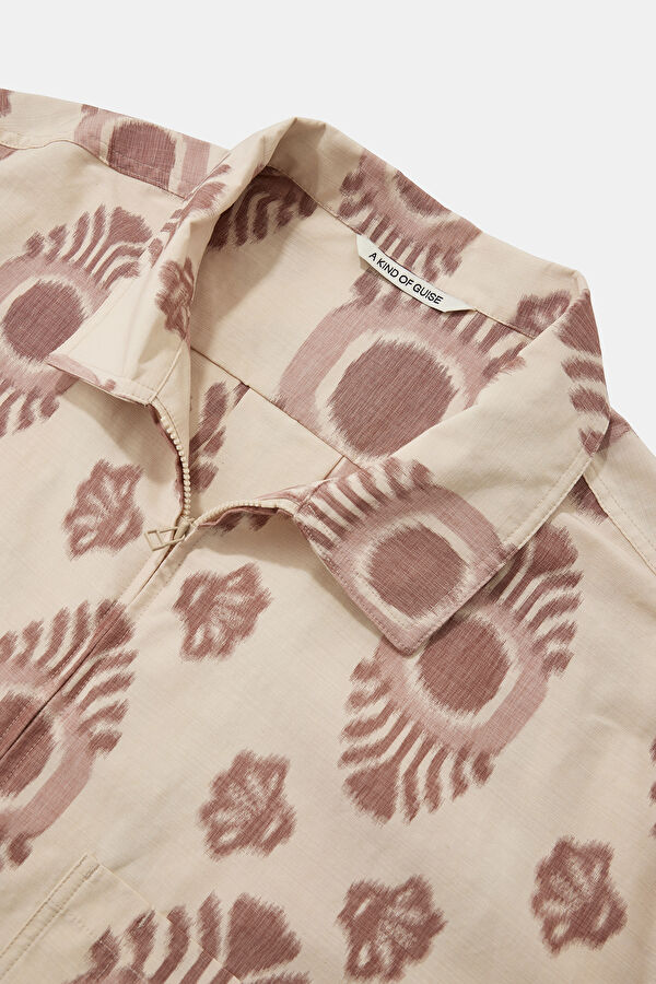 Ecru Buttoned Cotton/Linen Men's Jacket 3