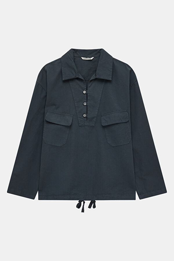 Men's Navy Buttoned Jacket