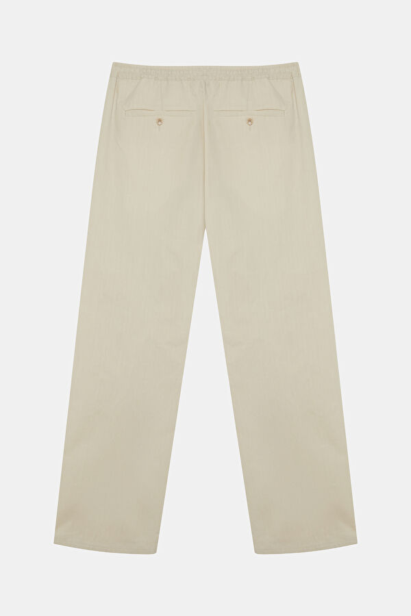 Relax Kalıp Krem Wide Leg Erkek Pantolon 2