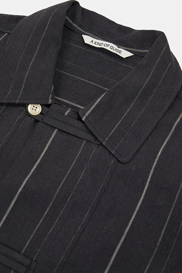 Black Buttoned Cotton/Silk Men's Jacket 3