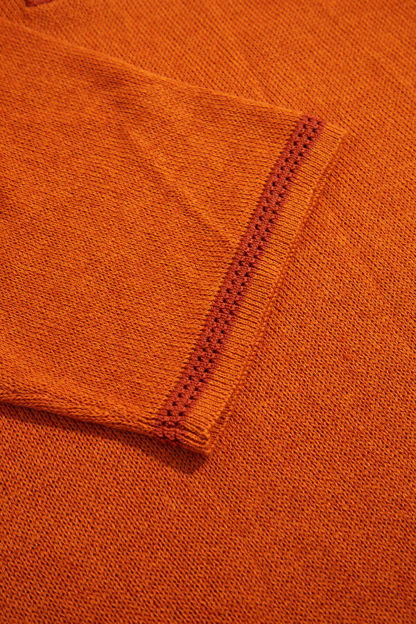 Relax Fit Orange Polo Collar Men's T-Shirt 4
