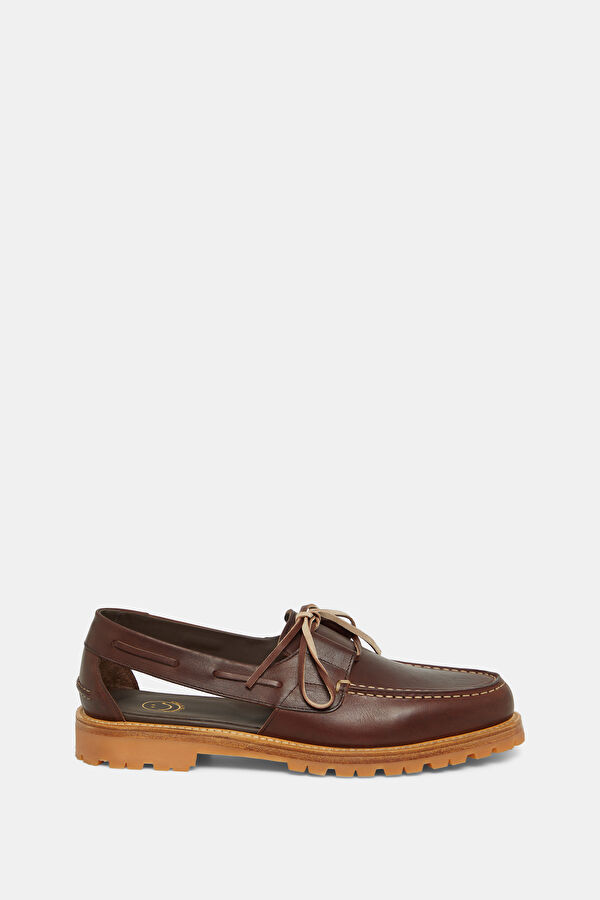 Barolo Men's Brown Leather Boat Sandals