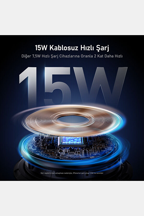 Superauto Katlanabilir Magmetic 15W Kablosuz Siyah 5