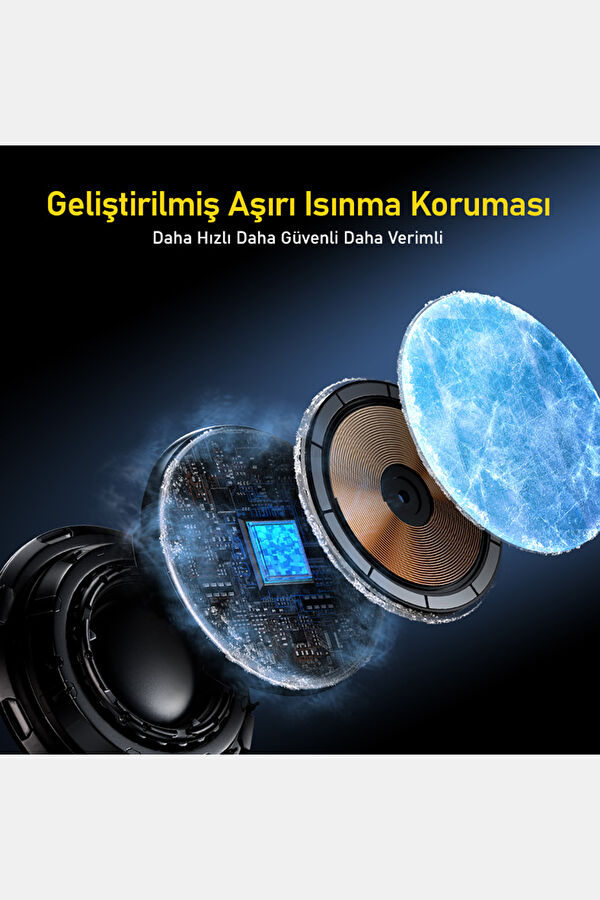 Superauto Akıllı Sensör 15W Kablosuz Siyah Şarj Cihazı 3