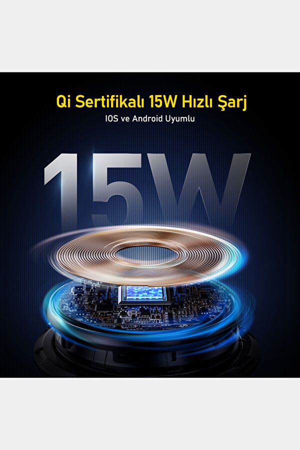 Superauto Akıllı Sensör 15W Kablosuz Siyah Şarj Cihazı 4