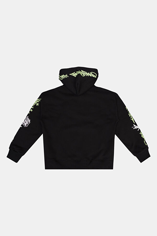Siyah Kapuşonlu Çocuk Sweatshirt 2