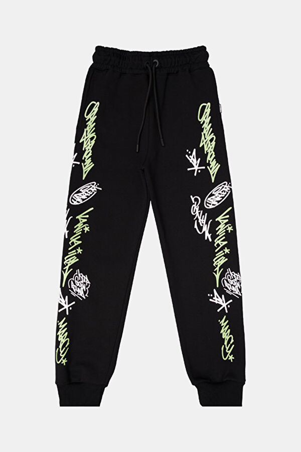 Siyah Dar Paça Çocuk Spor Pantolon
