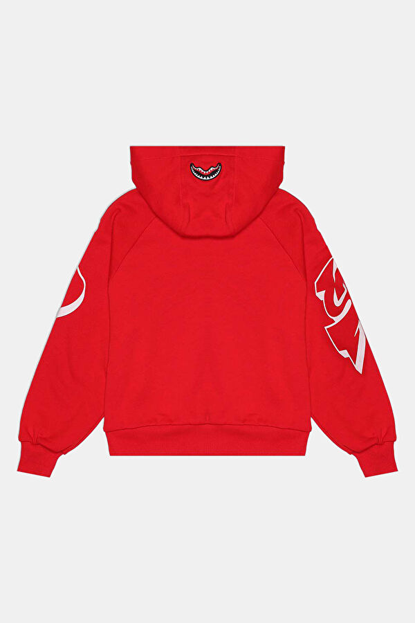 Kırmızı Kapuşonlu Çocuk Sweatshirt 2