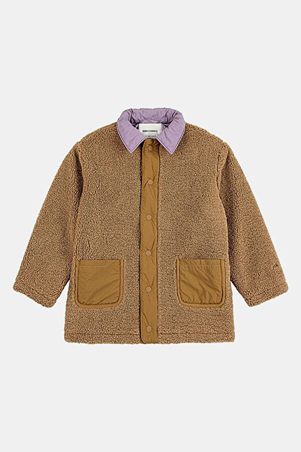 Brown Buttoned Kids Jacket
