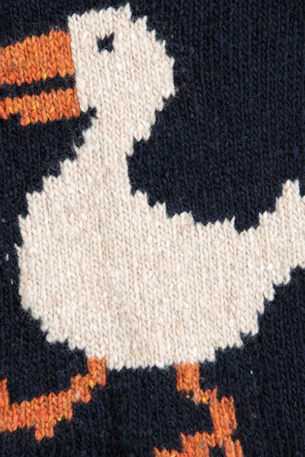 Navy Blue Embroidered Tricot Cardigan 4