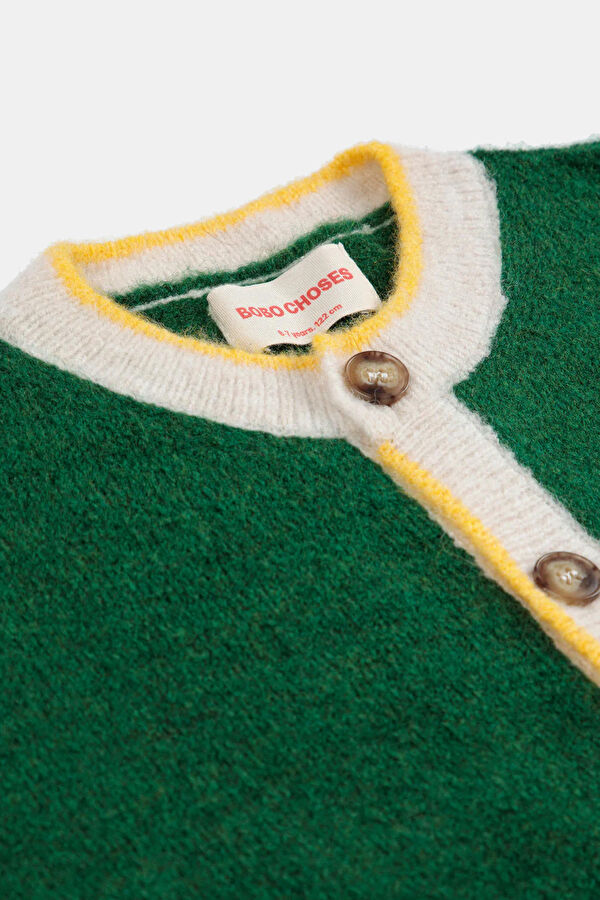 Green Embroidered Tricot Cardigan 4