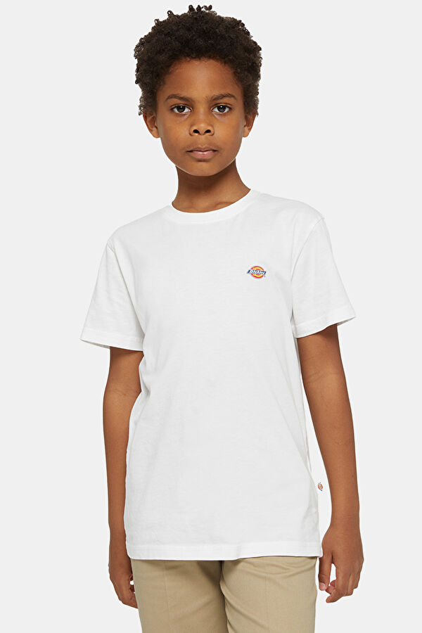 White O-Neck Patterned T-Shirt