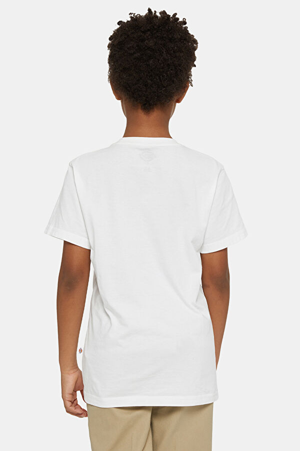 White O-Neck Patterned T-Shirt 2