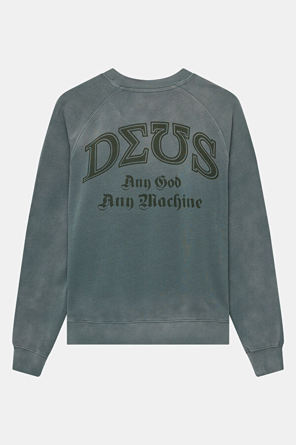 Gri Relax Kalıp Bisiklet Yaka Erkek Sweatshirt 2