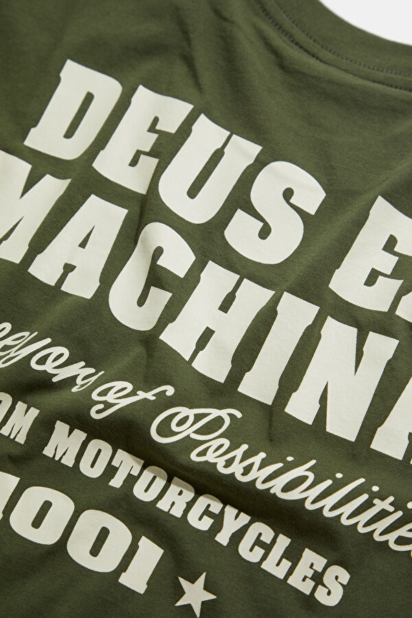 Relax Fit Khaki Crew Neck Printed T-Shirt 5