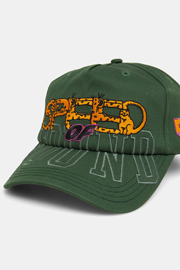 Dark Green Embroidered Hat 3
