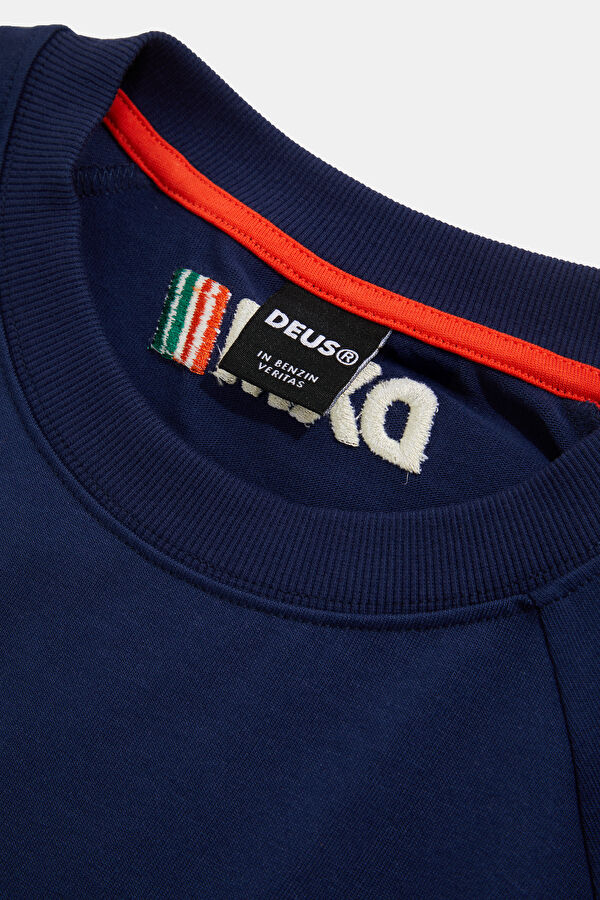 Relax Fit Navy Blue Crew Neck Printed T-Shirt 3