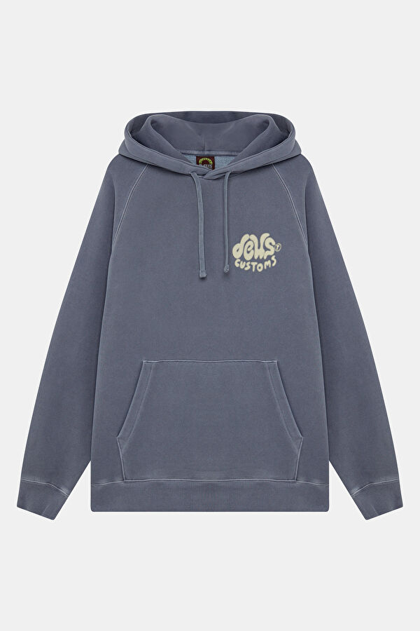 Gri Relax Kalıp Kapuşonlu Erkek Sweatshirt