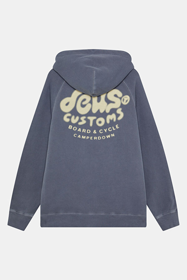 Gri Relax Kalıp Kapuşonlu Erkek Sweatshirt 2
