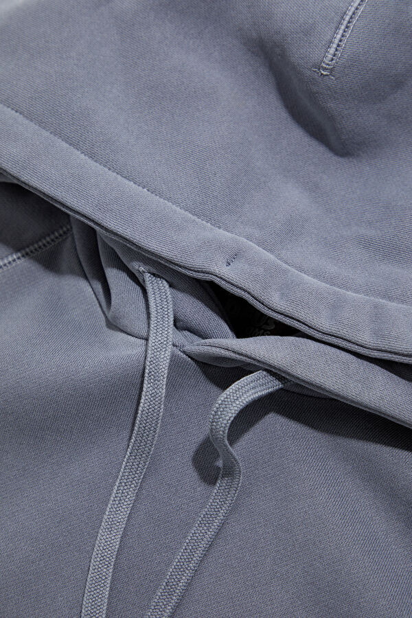 Gri Relax Kalıp Kapuşonlu Erkek Sweatshirt 3
