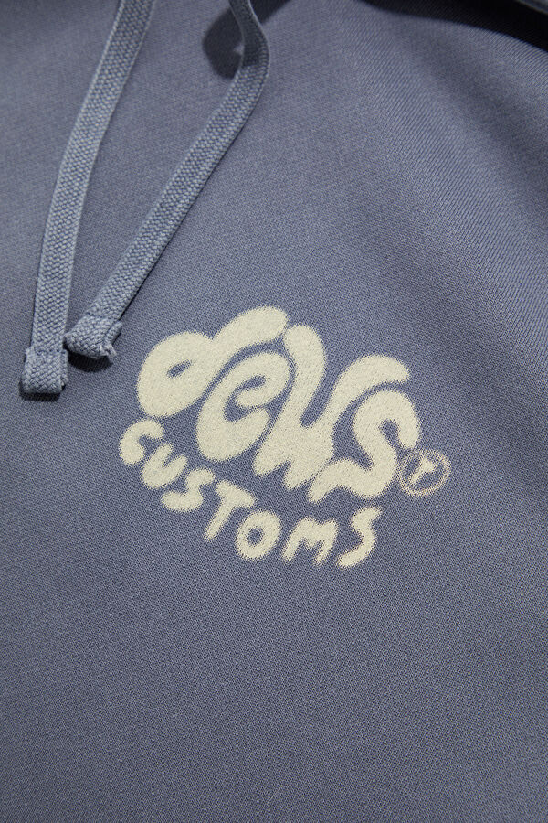 Gri Relax Kalıp Kapuşonlu Erkek Sweatshirt 4