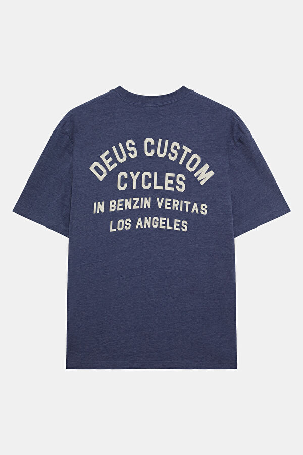 Relax Fit Blue Crew Neck Printed T-Shirt 2