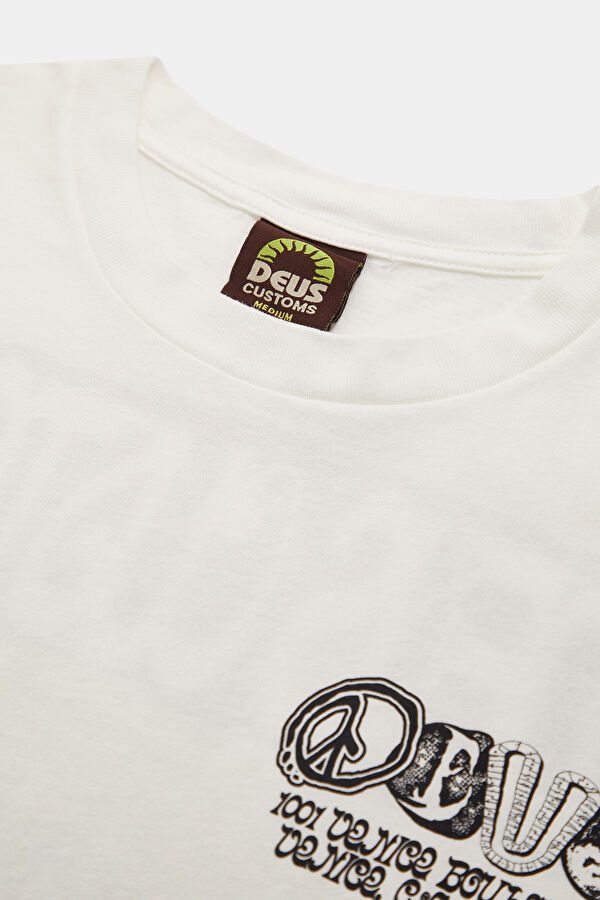 Relax Fit White Crew Neck Printed Men's T-Shirt 6