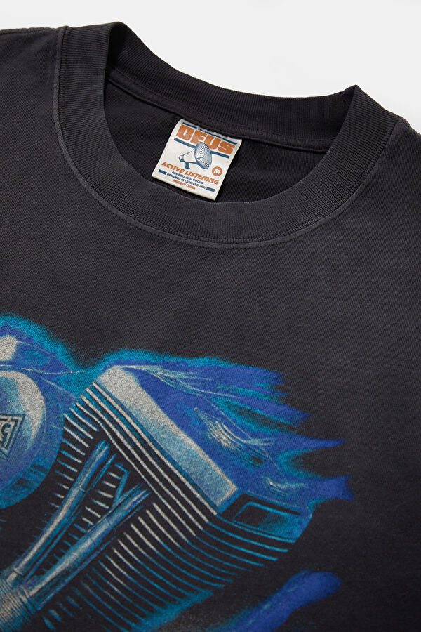 Relax Fit Anthracite Crew Neck Printed T-Shirt 4