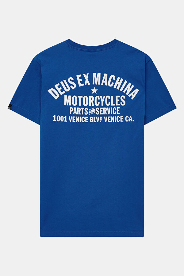 Relax Fit Blue Crew Neck Printed T-Shirt 2