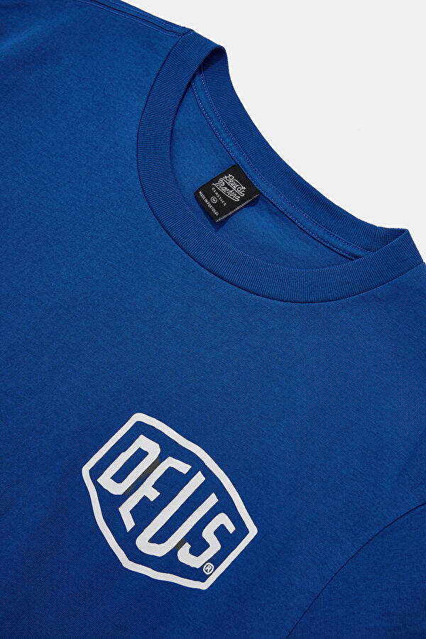 Relax Fit Blue Crew Neck Printed T-Shirt 3