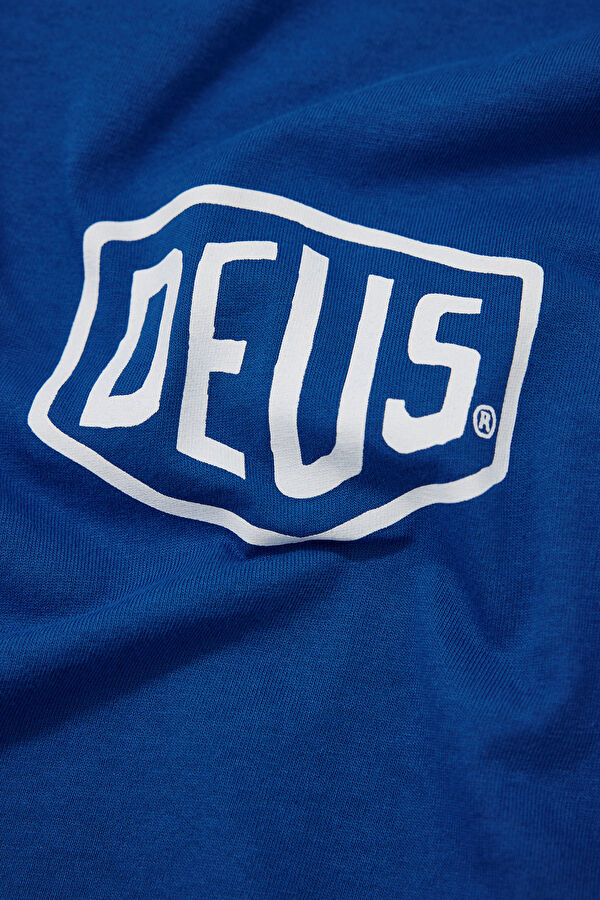 Relax Fit Blue Crew Neck Printed T-Shirt 4