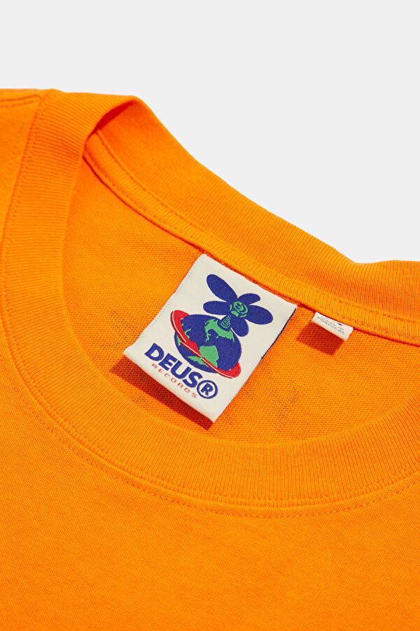 Relax Fit Orange Crew Neck Printed Men's T-Shirt 3