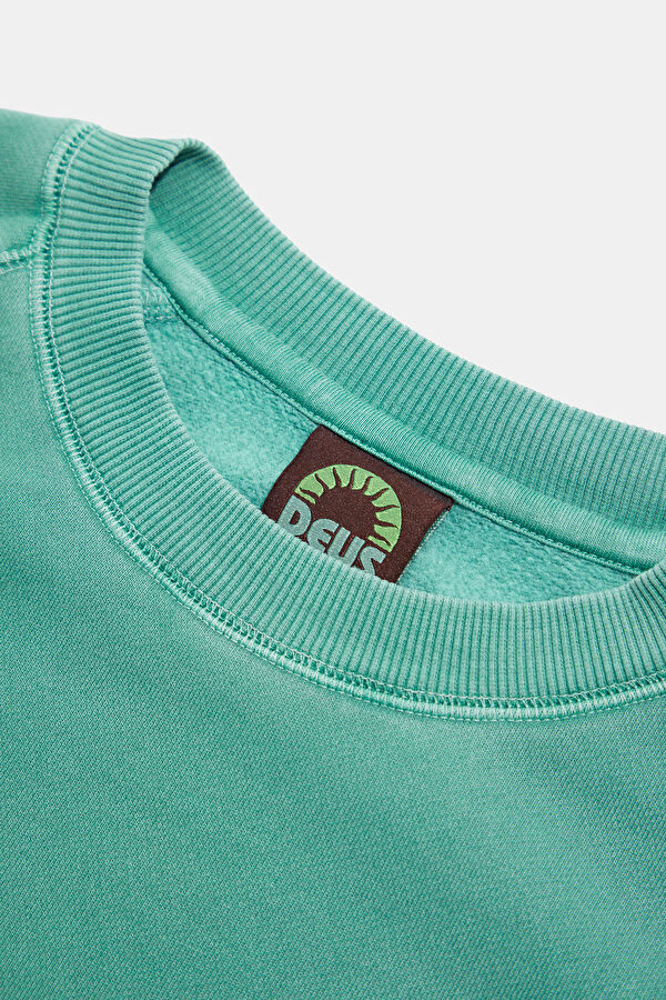 Relax Kalıp Su Yeşili Bisiklet Yaka Erkek Sweatshirt 3
