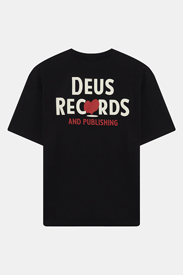 Relax Fit Black Crew Neck Printed Men's T-Shirt 5