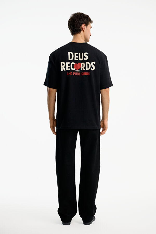 Relax Fit Black Crew Neck Printed Men's T-Shirt 2