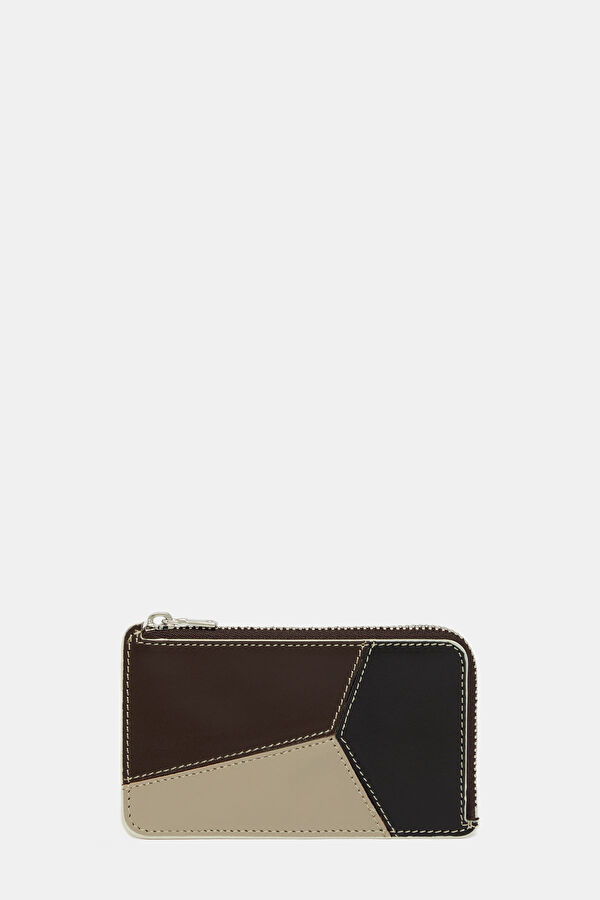 Black Garnish Detailed Leather Wallet