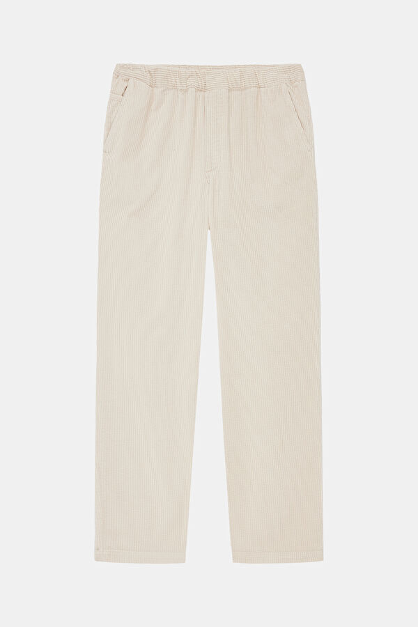 Relax Fit Ecru Straight Men's Pants