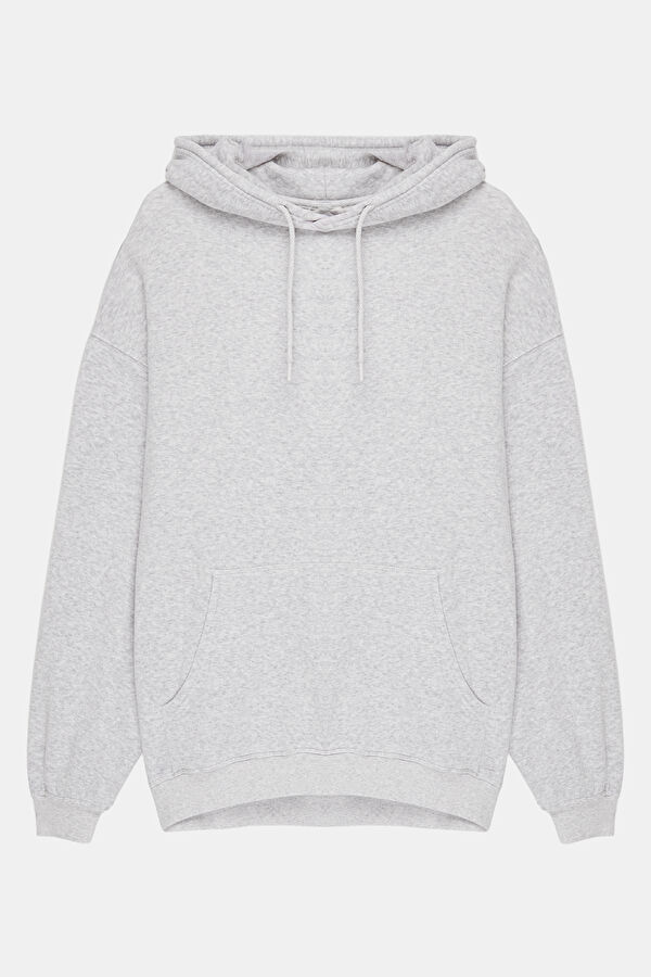 Gray Relax Fit Hooded Men's Sweatshirt