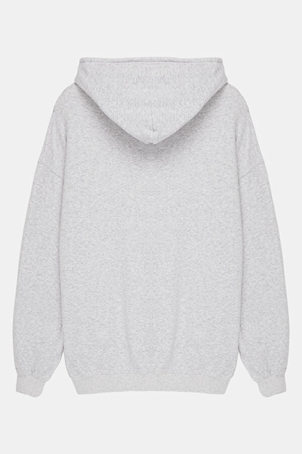 Gray Relax Fit Hooded Men's Sweatshirt 2