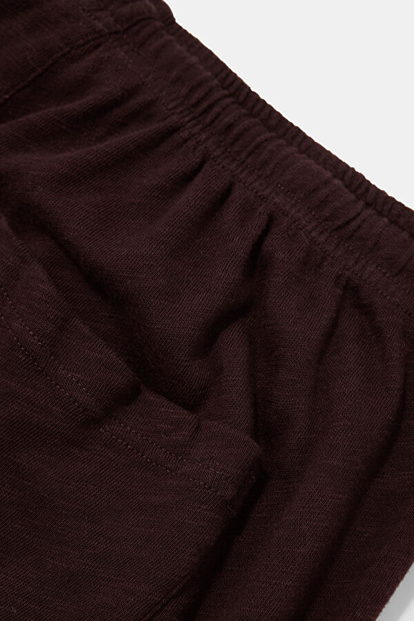 Burgundy Wide Leg Sport Men's Trousers 4